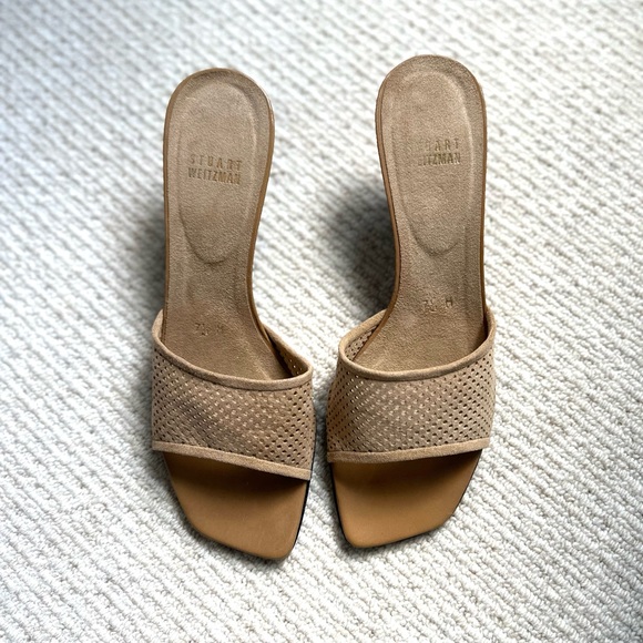 Stuart Weitzman Open Toe Net Slide Sandal - Picture 7 of 7